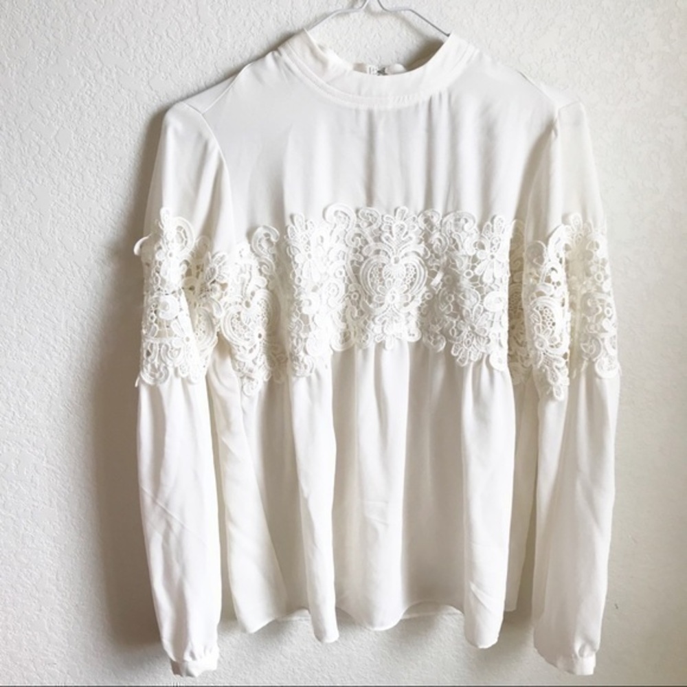 Express lace detail blouse, S
